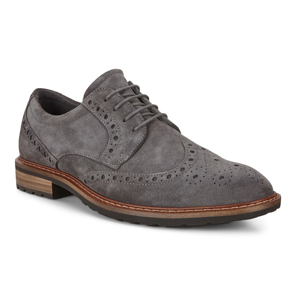 Zapatos De Vestir Hombre - ECCO Vitrus I Wing Tip Tie - Grises Oscuro - SGT158647